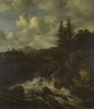 A Landscape with a Waterfall and a Castle on a Hill A Landscape with a Waterfall and a Castle on a Hill