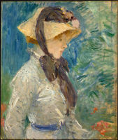 Young Woman with a Straw Hat Young Woman with a Straw Hat