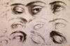 Seven Line Studies and Six Finished Studies of Eyes