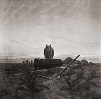 Landscape with Grave Coffin and Owl Landscape with Grave Coffin and Owl
