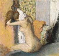 After the Bath Woman Drying her Neck