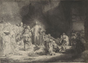 Christ with the Sick around Him Receiving Little Children Christ with the Sick around Him Receiving Little Children