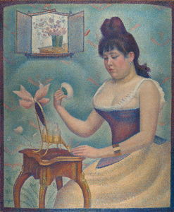 Young Woman Powdering Herself
