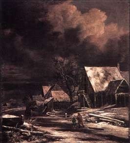 Village at Winter Moonlight