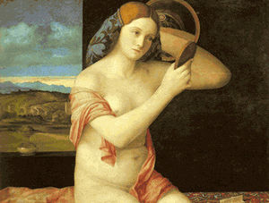 Young Woman Holding a Mirror
