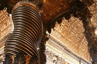 The spiraling columns of the Baldachin Gian Lorenzo Bernini