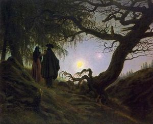 Man and Woman Contemplating the Moon Man and Woman Contemplating the Moon