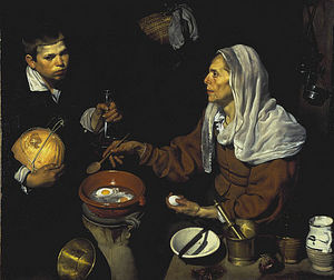 An Old Woman Cooking Eggs An Old Woman Cooking Eggs