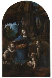 The Virgin of the Rocks (The Virgin with the Infant Saint John adoring the Infant Christ accompanied by an Angel)