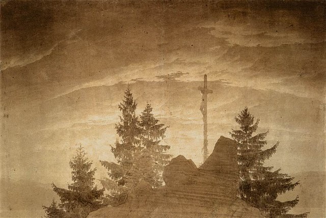 Two Men Contemplating The Moon C 1819 Artble Com