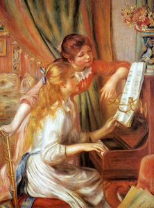 Two Young Girls at the Piano Two Young Girls at the Piano