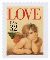 Raphael's cherub stamp Sistine Madonna