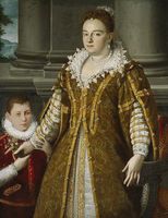 Portrait of Grand Duchess Bianca Capello de Medici with Her Son, Alessandro Allori Agnolo Bronzino