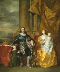 Charles I and Henrietta Maria with their two eldest children Prince Charles and Princess Mary