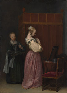 A Young Woman at Her Toilet with a Maid A Young Woman at Her Toilet with a Maid
