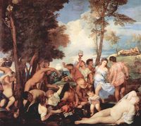 Bacchanal of the Andrians, Titian Bacchus and Ariadne