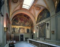 Sargent Hall in the Boston Public Library, before restoration Critical Reception