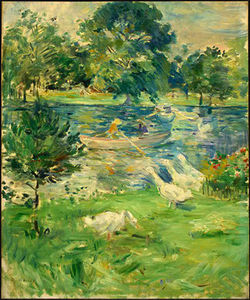 Girl in a Boat with Geese