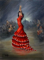 A typical Spanish Flamenco Dancer El Jaleo