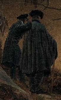 Two Men Contemplating The Moon C 1819 Artble Com