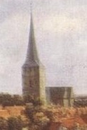Cropped - Landscape with Church and Village Landscape with Church and Village