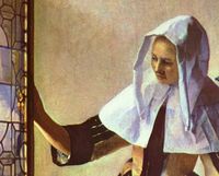 Cropped - Young Woman with a Water Pitcher Young Woman with a Water Pitcher