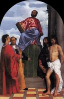 St. Mark Enthroned with Four Saints, Titian Titian